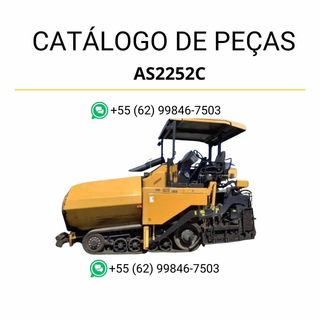 Catálogo de peças Caterpillar AS2252C em PDF com ilustrações técnicas e lista completa de componentes originais da pavimentadora de asfalto.