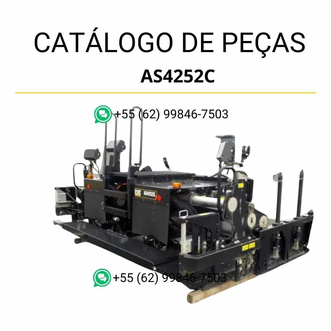 Catálogo de peças Caterpillar AS4252C em PDF, com diagramas detalhados e identificação completa das peças da pavimentadora de asfalto.