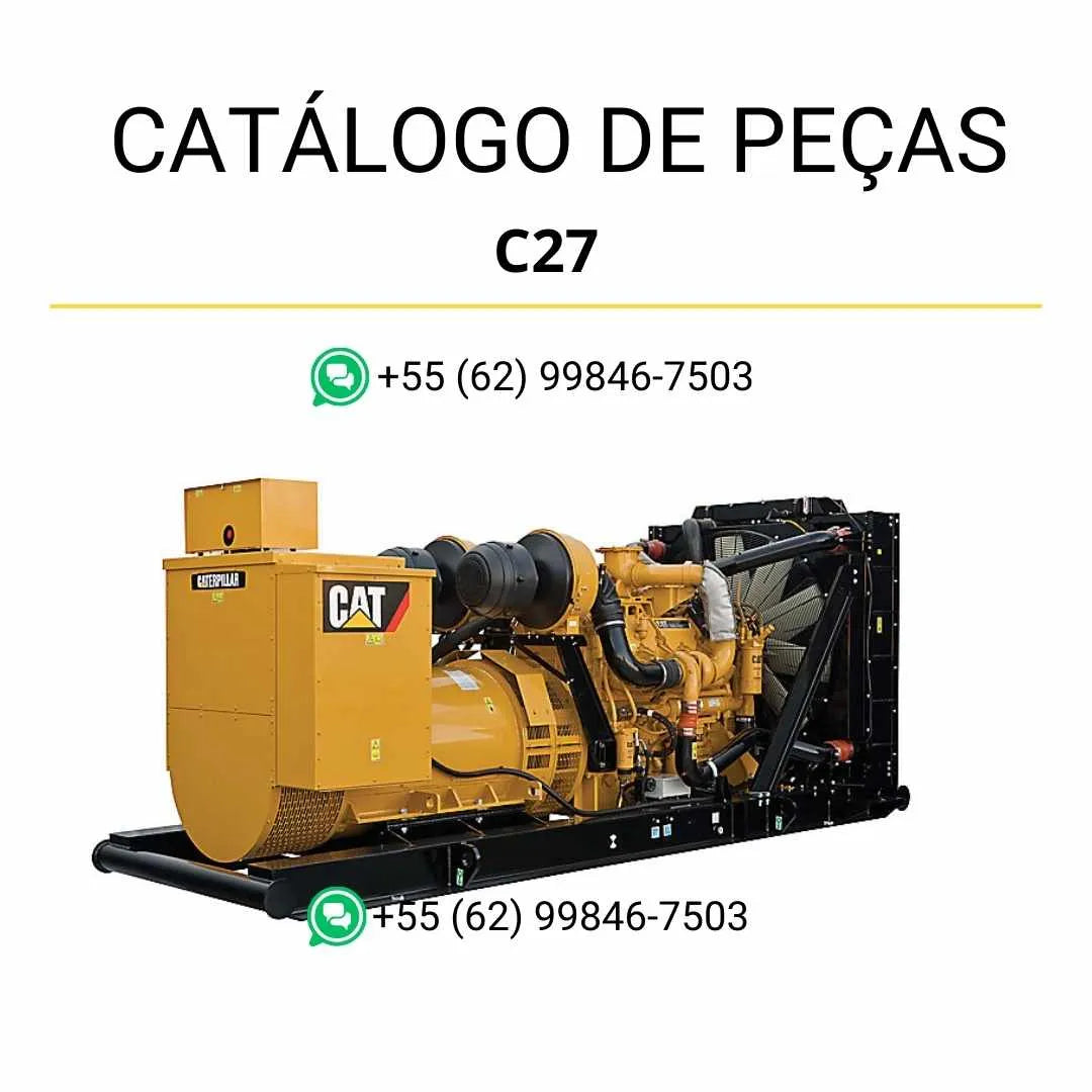 Catálogo de peças do gerador Caterpillar C27 em PDF com diagramas técnicos e lista completa de componentes originais para manutenção precisa.