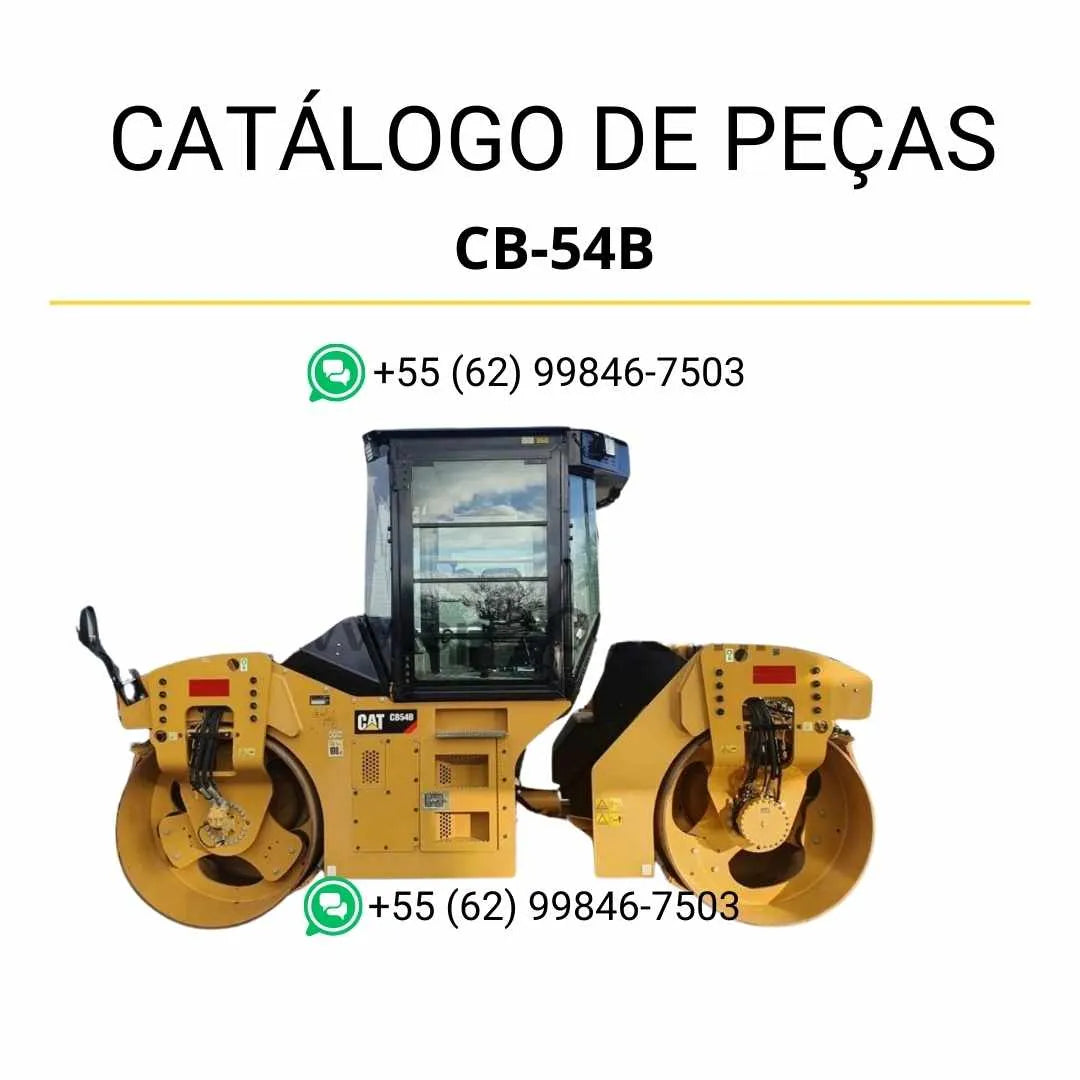 Catálogo de peças Caterpillar CB-54B em PDF com diagramas técnicos detalhados, ilustrações precisas e lista completa de componentes originais.