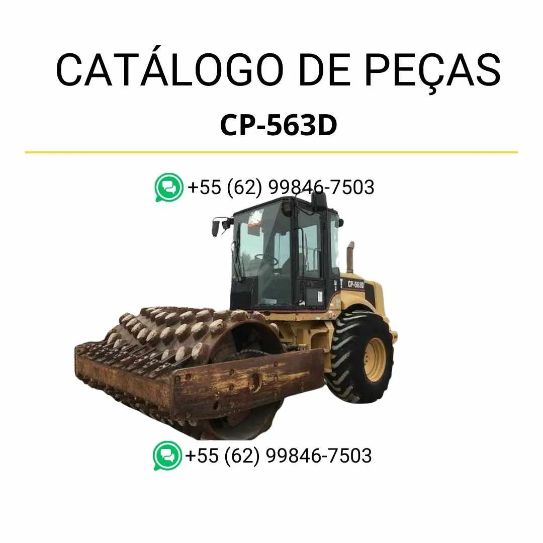 Catálogo de peças Caterpillar CP-563D em PDF com ilustrações técnicas detalhadas e lista completa de componentes originais para manutenção.