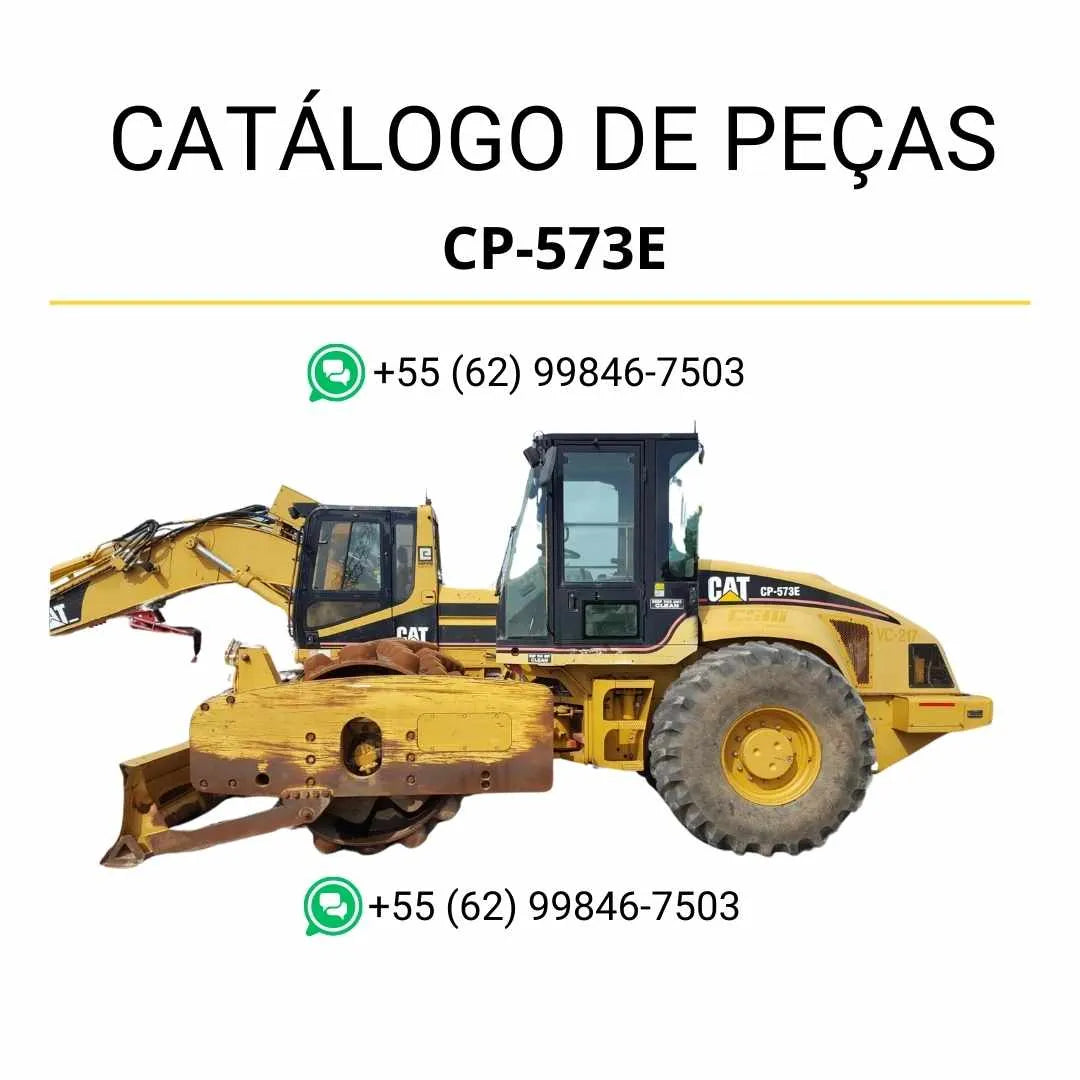 Catálogo de peças Caterpillar CP-573E em PDF com ilustrações técnicas detalhadas e lista completa de componentes originais para reposição.
