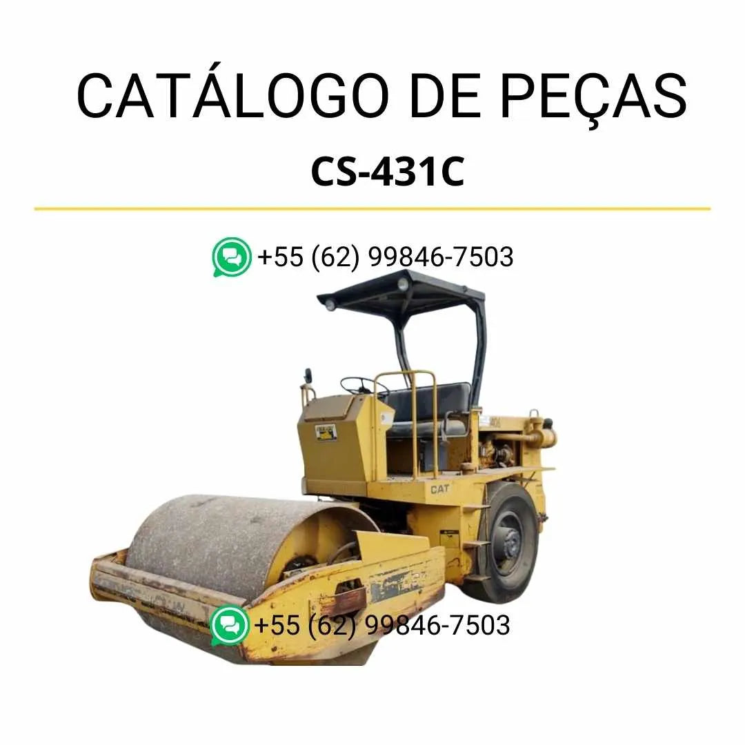 Catálogo de peças Caterpillar CS-431C em PDF com ilustrações detalhadas e lista completa de componentes originais para manutenção.