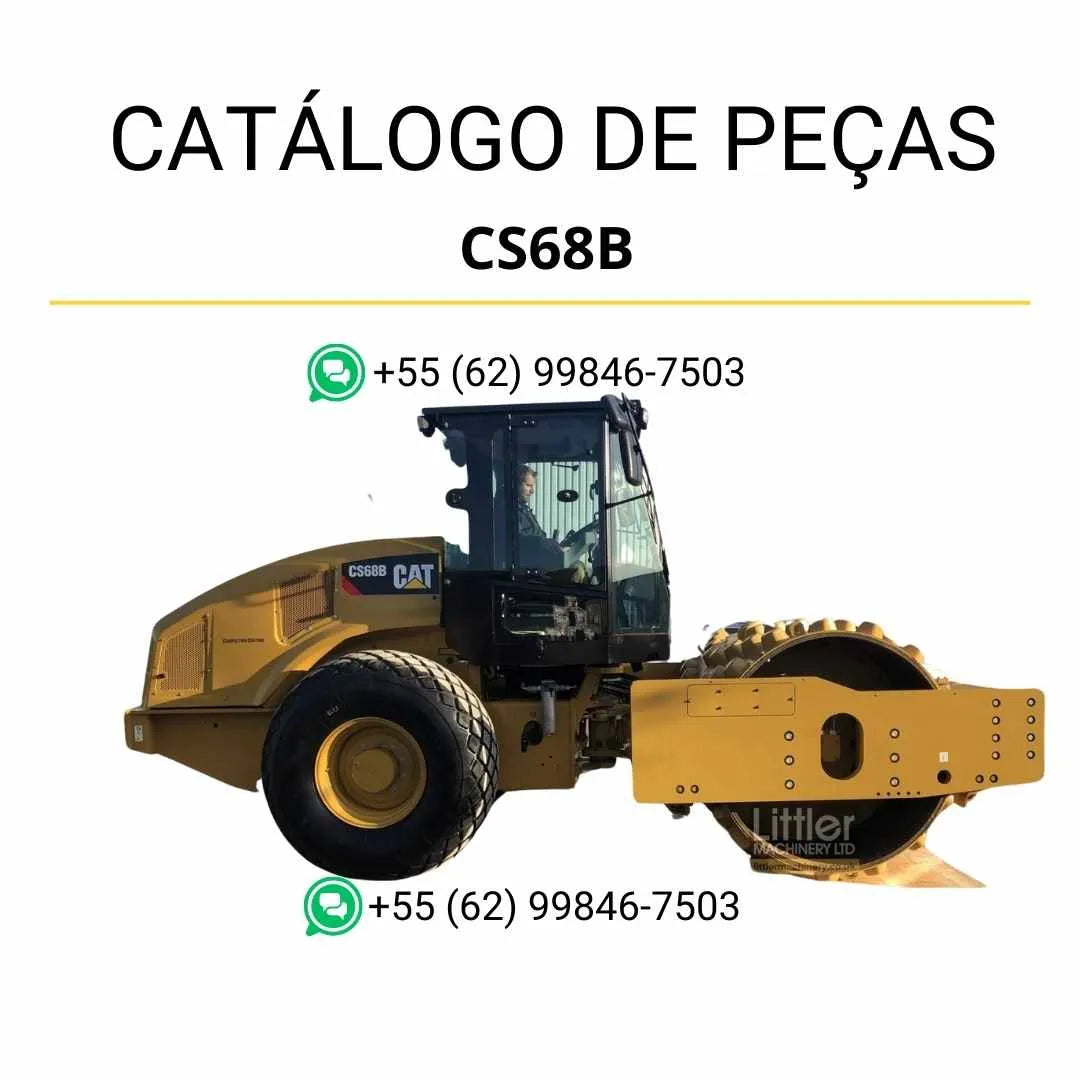 Catálogo de peças Caterpillar CS68B em PDF com ilustrações técnicas detalhadas e lista completa de componentes originais para manutenção.