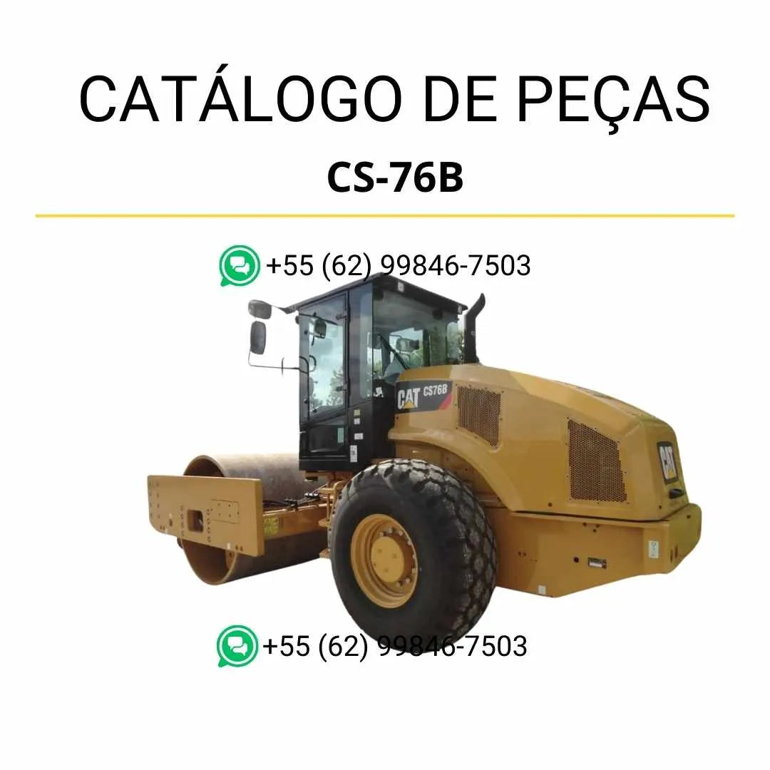 Catálogo de peças Caterpillar CS-76B em PDF com ilustrações técnicas detalhadas e lista completa de componentes originais para manutenção.