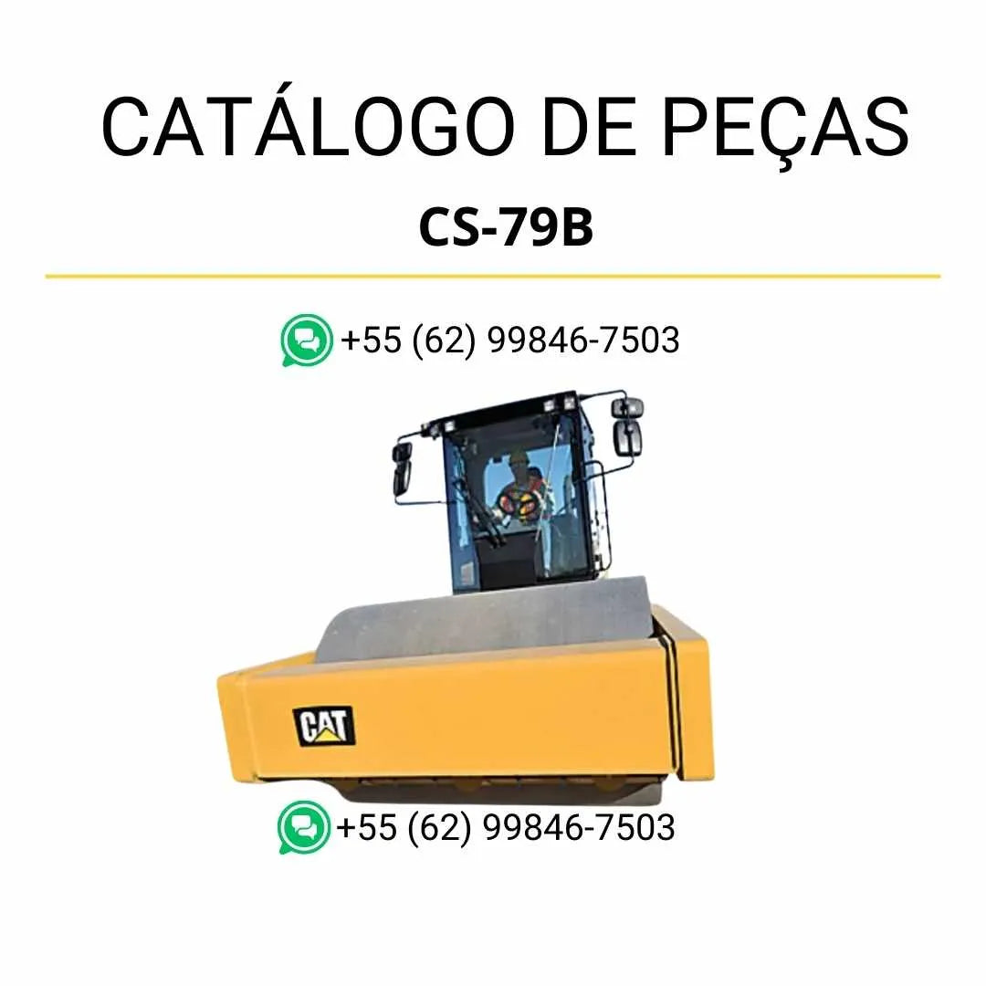 Catálogo de peças Caterpillar CS-79B em PDF com diagramas técnicos detalhados e identificação completa dos componentes originais da máquina.
