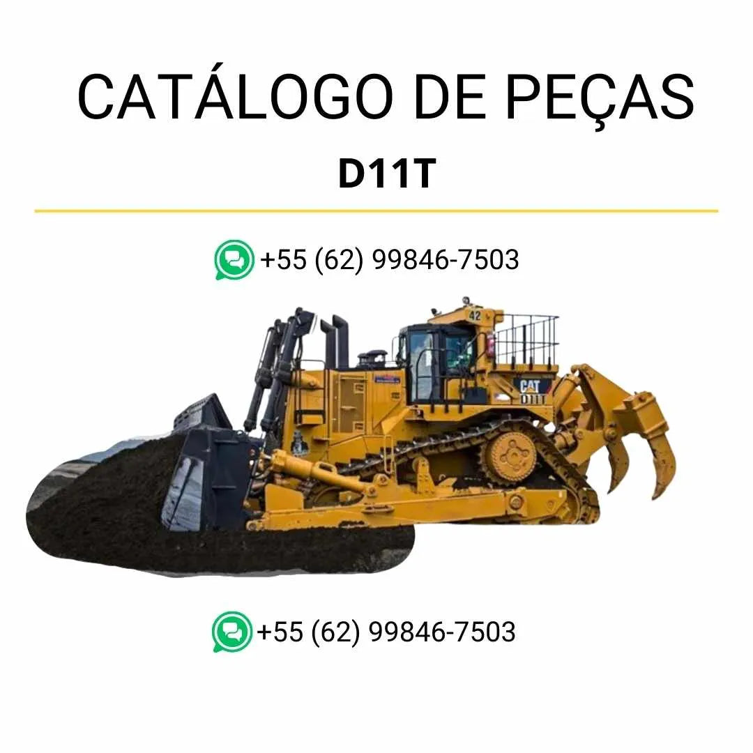 Catálogo de peças Caterpillar D11T em PDF com ilustrações detalhadas e lista completa de componentes originais do trator de esteira.