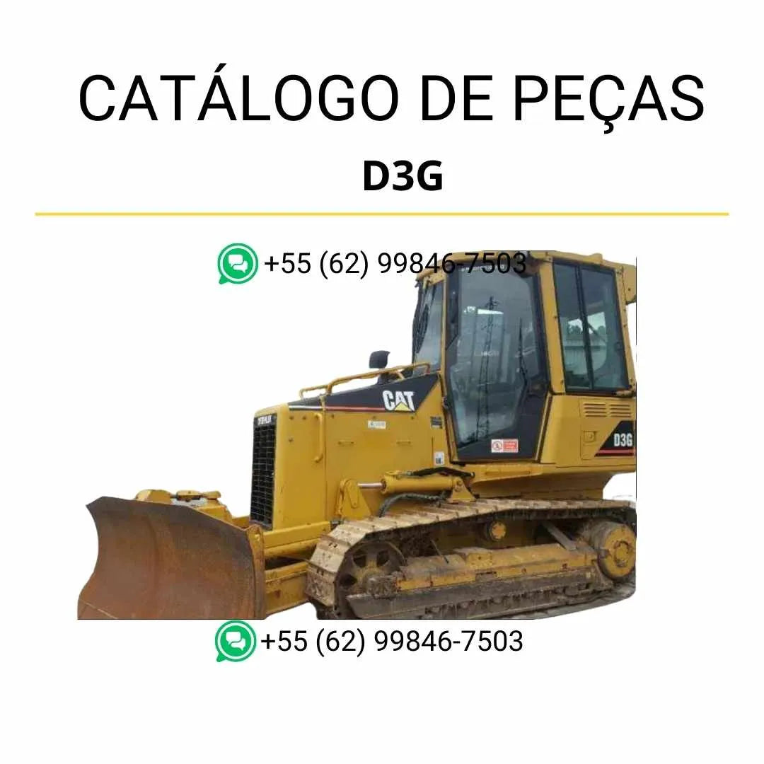 Catálogo de peças Caterpillar D3G em PDF com diagramas técnicos detalhados e lista completa de componentes originais para manutenção do trator.