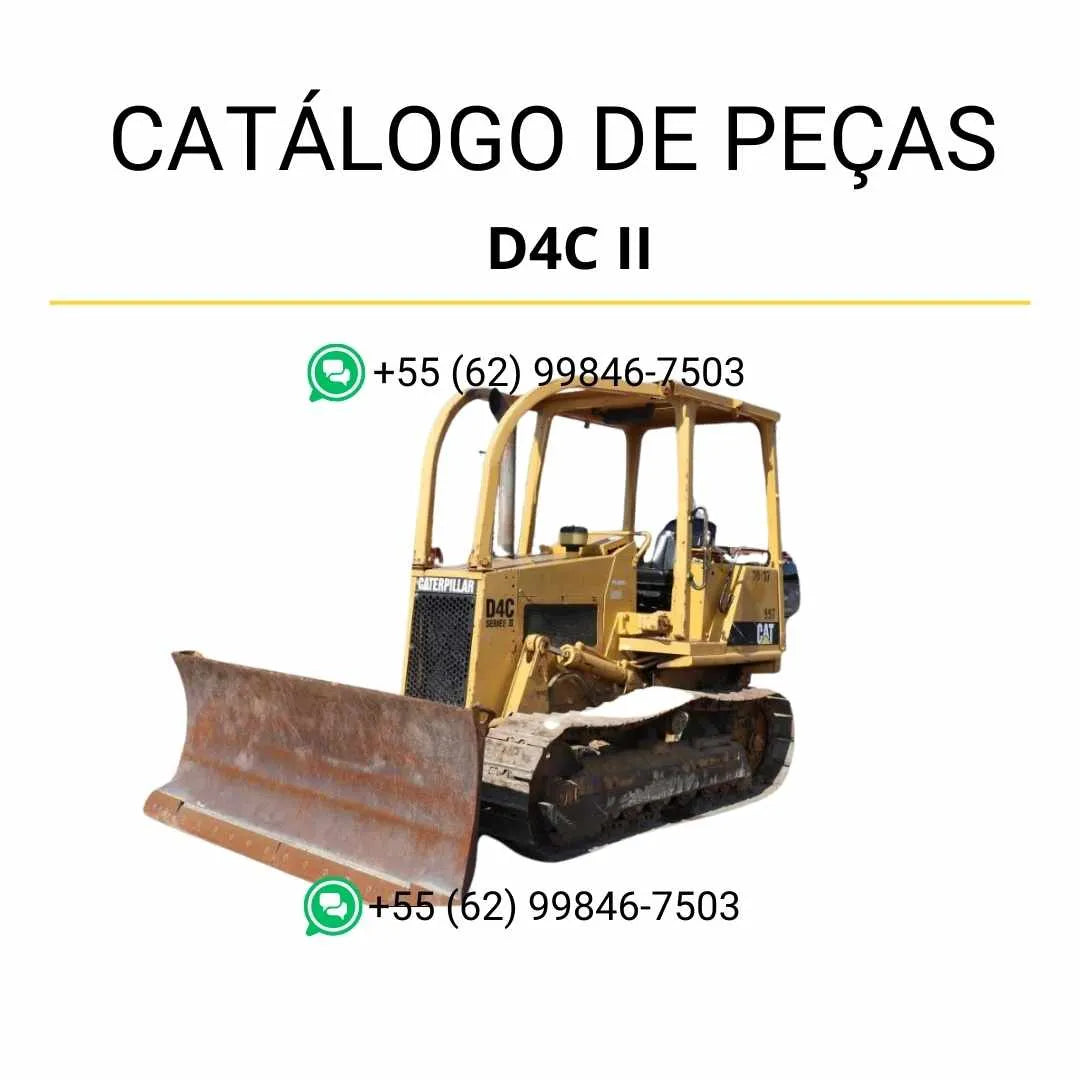 Catálogo de peças Caterpillar D4C II em PDF, com ilustrações técnicas e lista completa de componentes originais do trator de esteira.