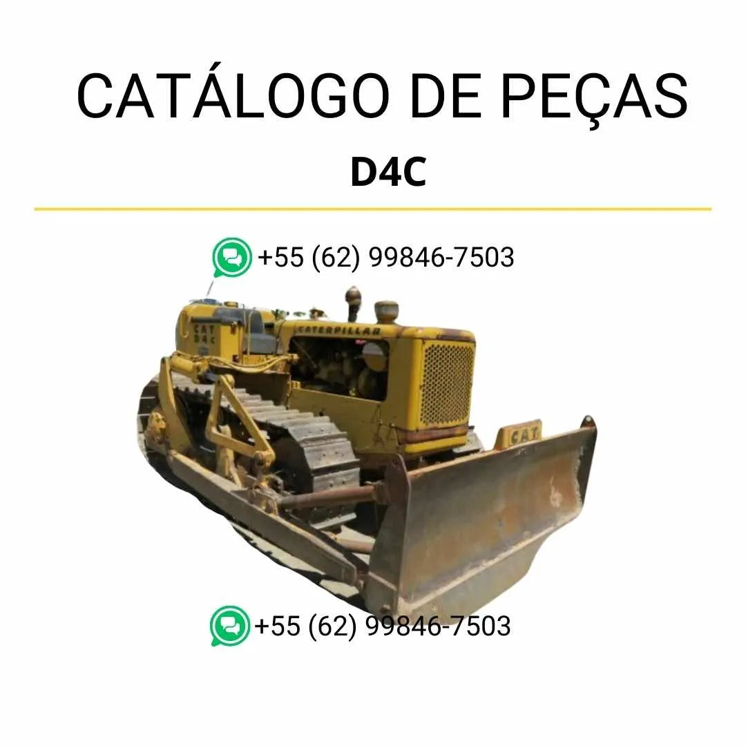 Catálogo de peças Caterpillar D4C em PDF com diagramas ilustrados e lista detalhada de componentes originais para manutenção completa.