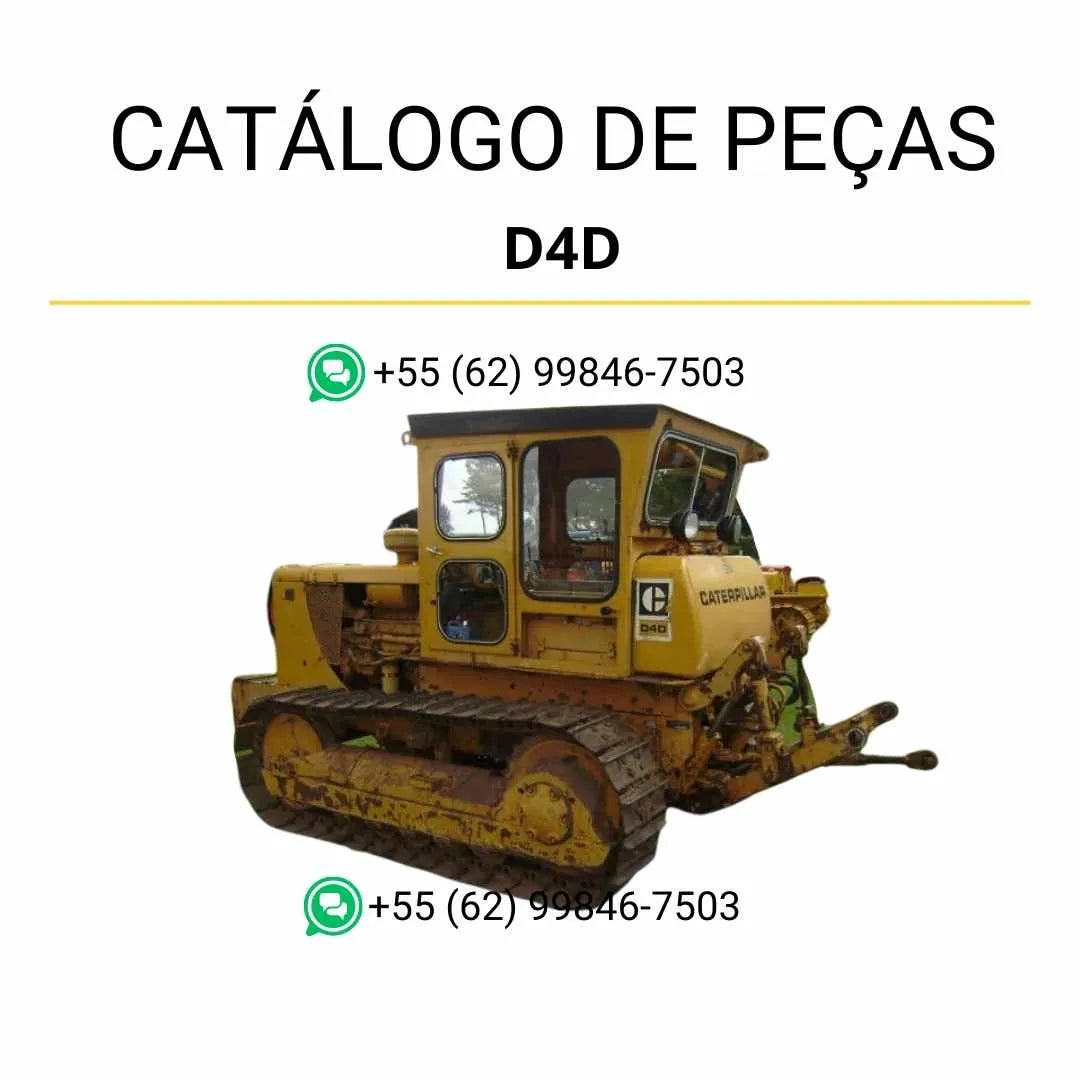 Catálogo de peças Caterpillar D4D em PDF com ilustrações técnicas detalhadas e lista completa de componentes originais do trator.