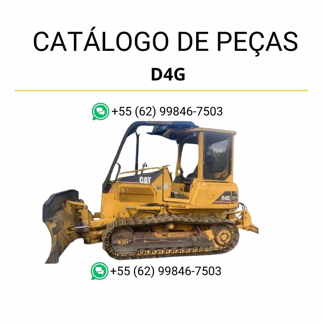 Catálogo de peças Caterpillar D4G em PDF com ilustrações técnicas detalhadas e lista completa de componentes originais.