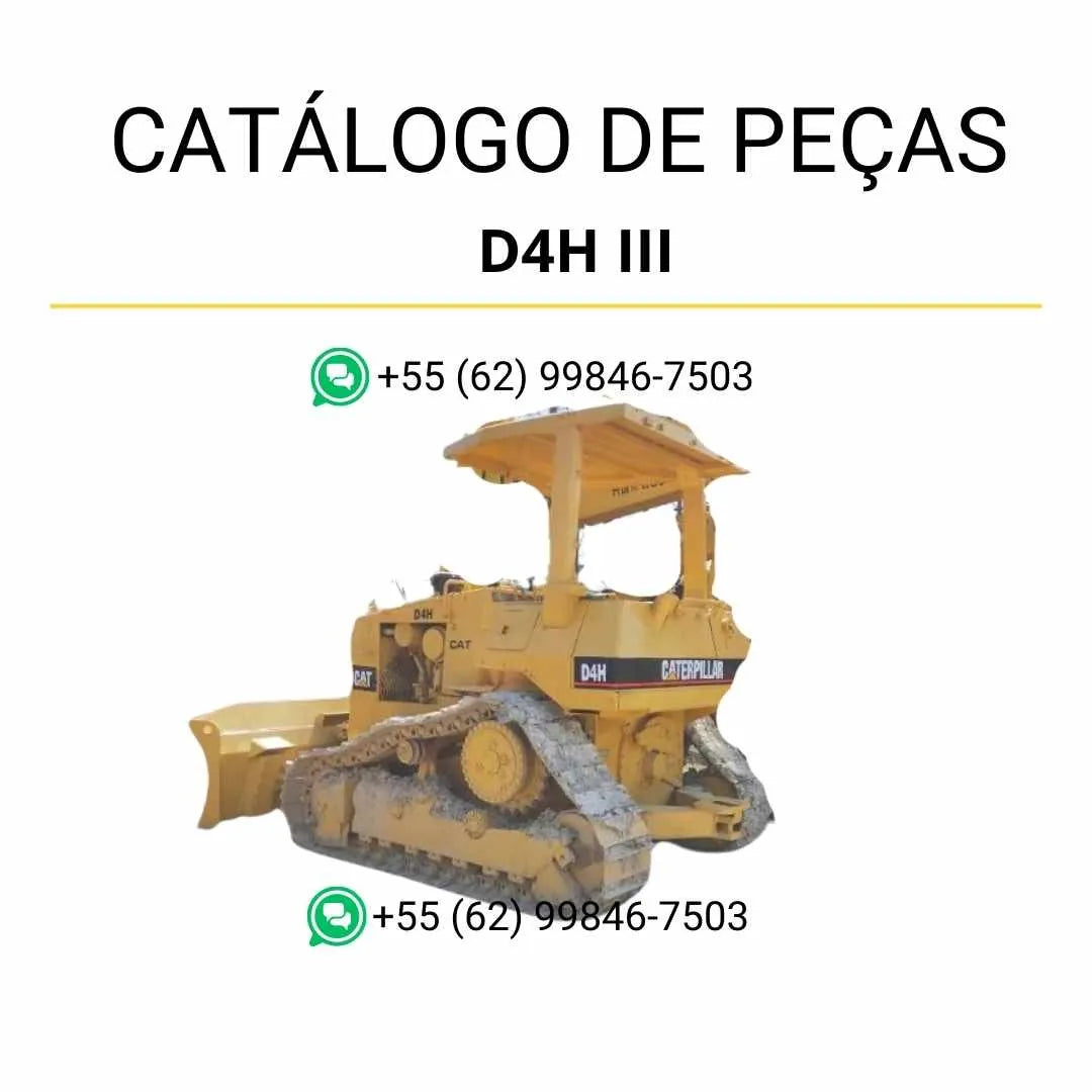 Catálogo de peças Caterpillar D4H III em PDF com ilustrações técnicas detalhadas e lista completa de componentes originais.