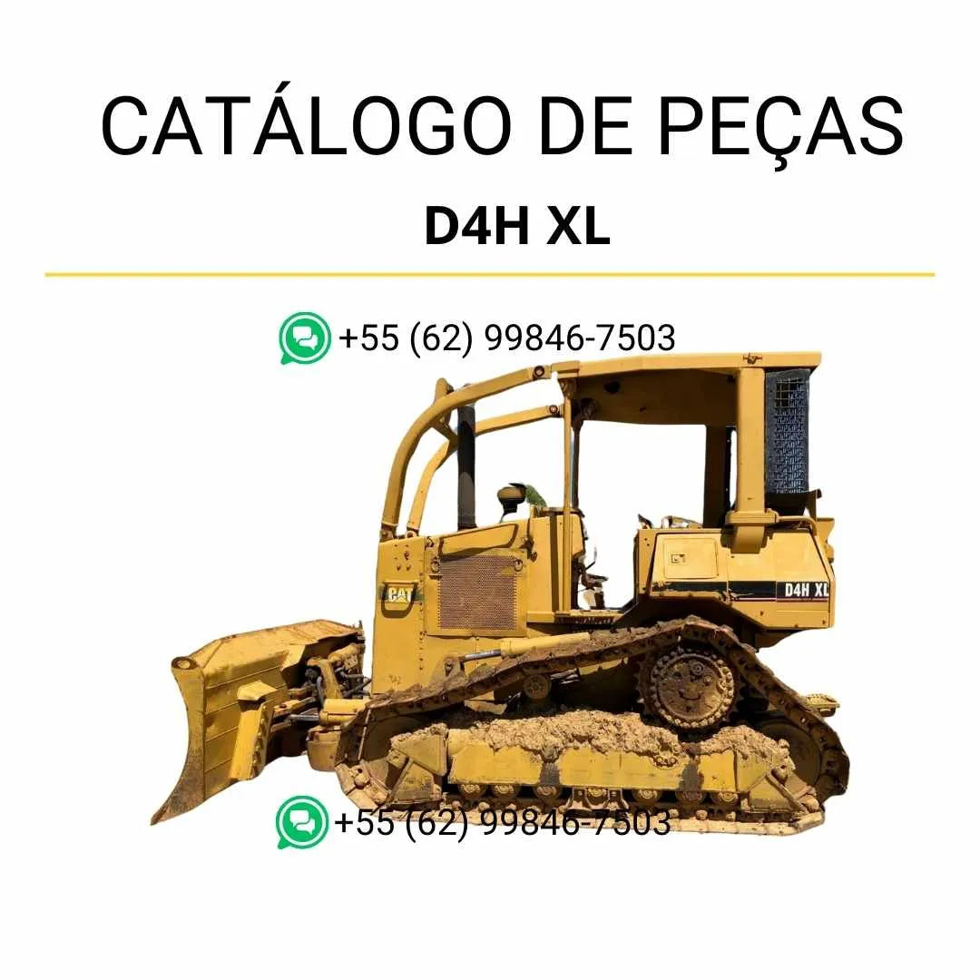 Catálogo de peças Caterpillar D4H XL em PDF com diagramas técnicos ilustrados e identificação detalhada dos componentes originais do trator de esteira.
