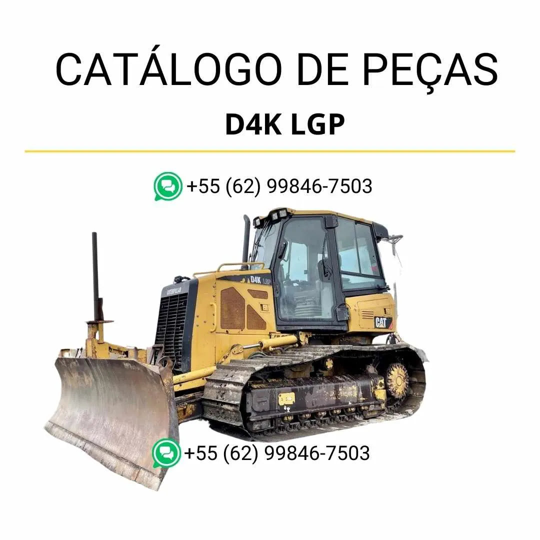 Catálogo de peças Caterpillar D4K LGP em PDF com ilustrações técnicas completas e lista detalhada de componentes originais do trator de esteira.