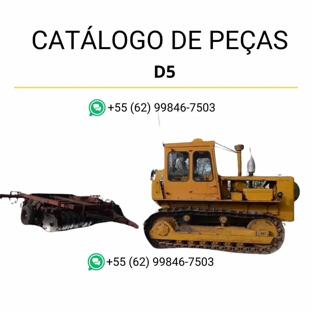 Catálogo de peças Caterpillar D5 em PDF com diagramas técnicos ilustrados e lista completa de componentes originais do trator de esteira.