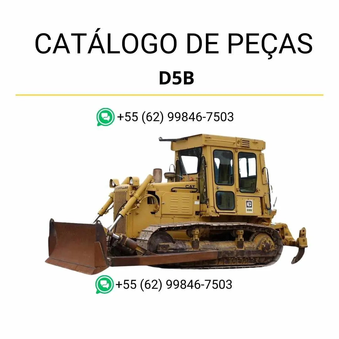 Catálogo de peças Caterpillar D5B em PDF com diagramas técnicos ilustrados e lista completa de componentes originais do trator de esteira.