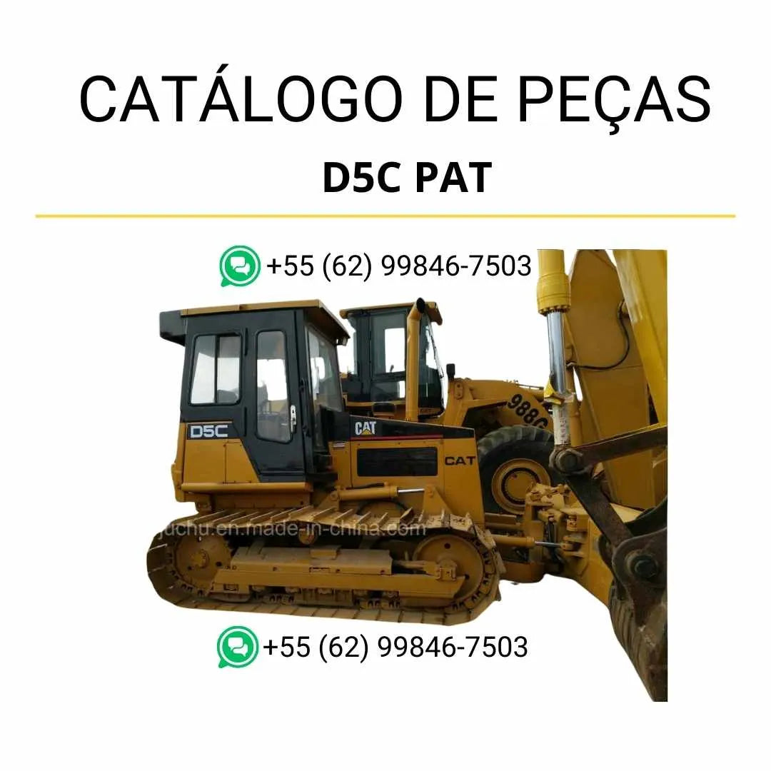 Catálogo de peças Caterpillar D5C PAT LGP em PDF com diagramas técnicos detalhados e lista completa de componentes originais do bulldozer.