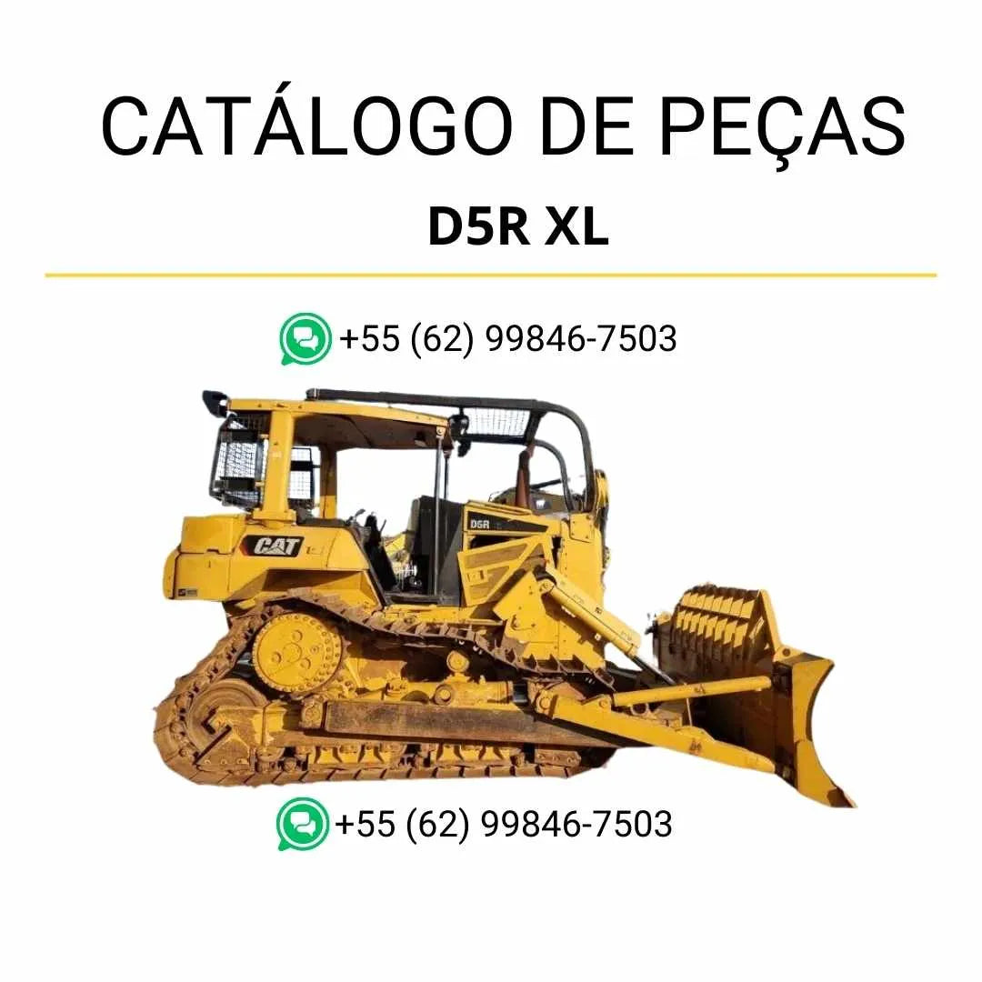 Catálogo de peças Caterpillar D5R XL em PDF com ilustrações técnicas detalhadas e lista completa de componentes originais do trator de esteira.