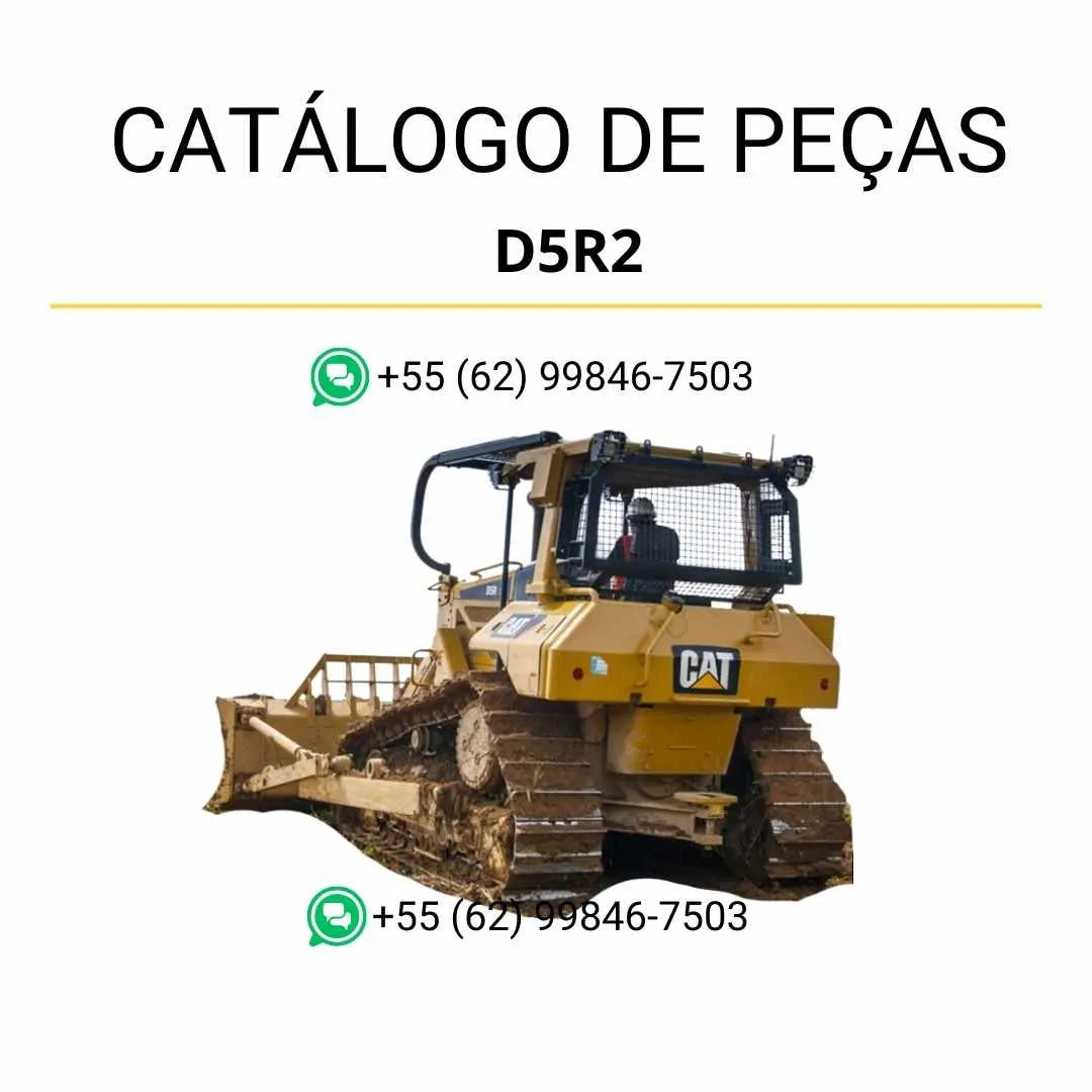 Catálogo de peças Caterpillar D5R2 em PDF com diagramas técnicos detalhados e lista completa de componentes originais do trator de esteira.