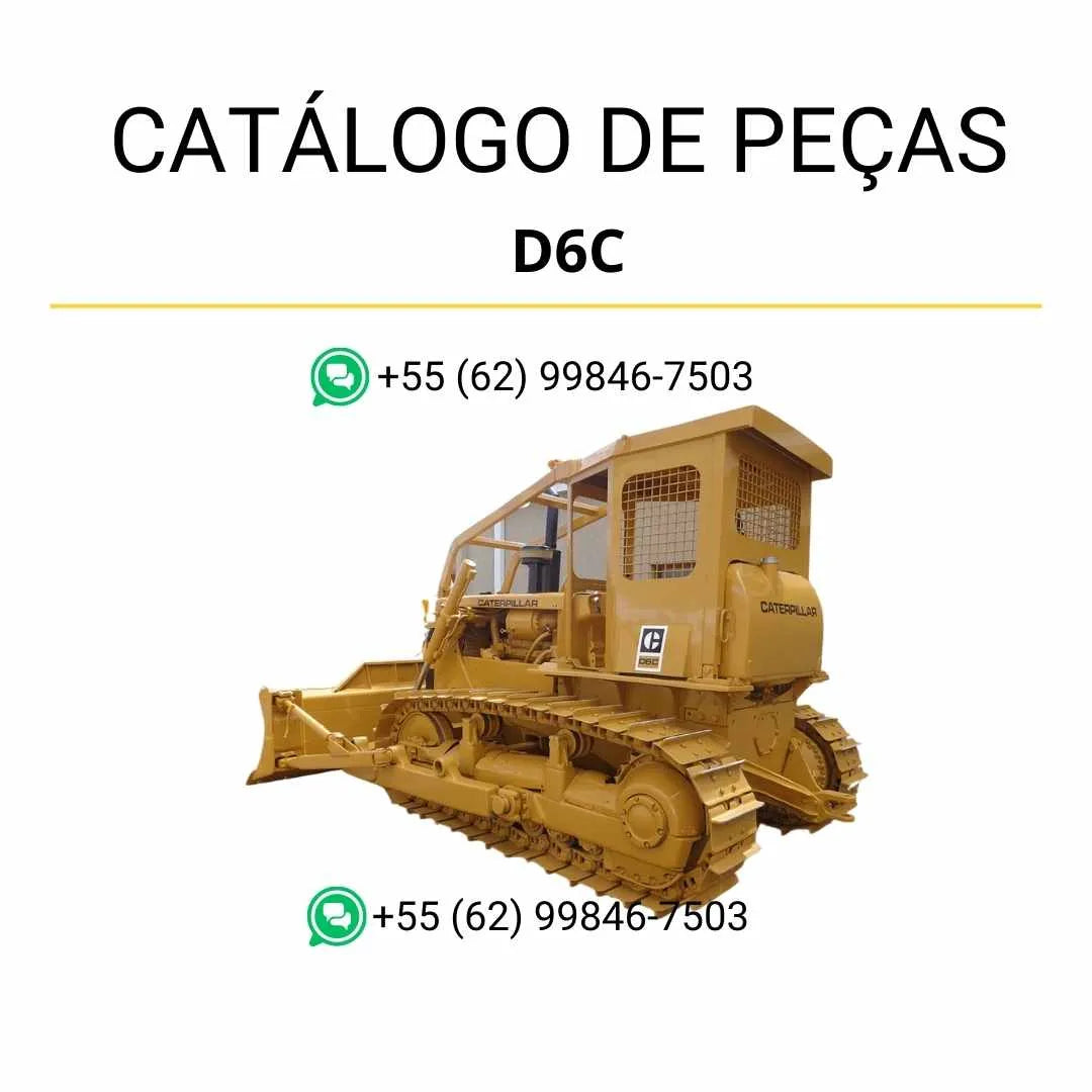 Catálogo de peças Caterpillar D6C em PDF com ilustrações técnicas completas e lista detalhada de componentes originais do trator de esteira.