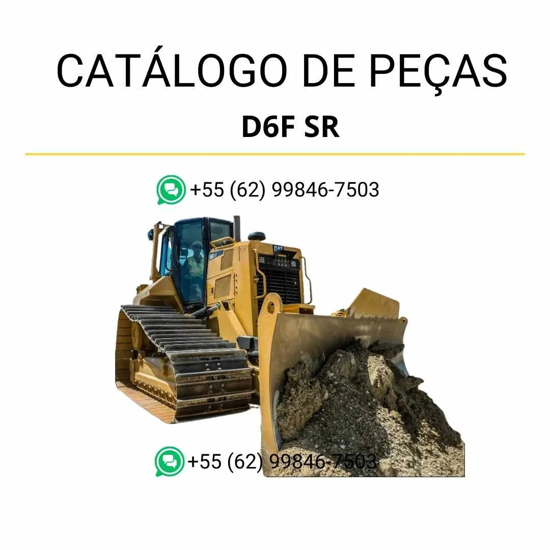 Catálogo de peças Caterpillar D6F SR em PDF com diagramas técnicos completos e lista detalhada de componentes originais do trator de esteira.