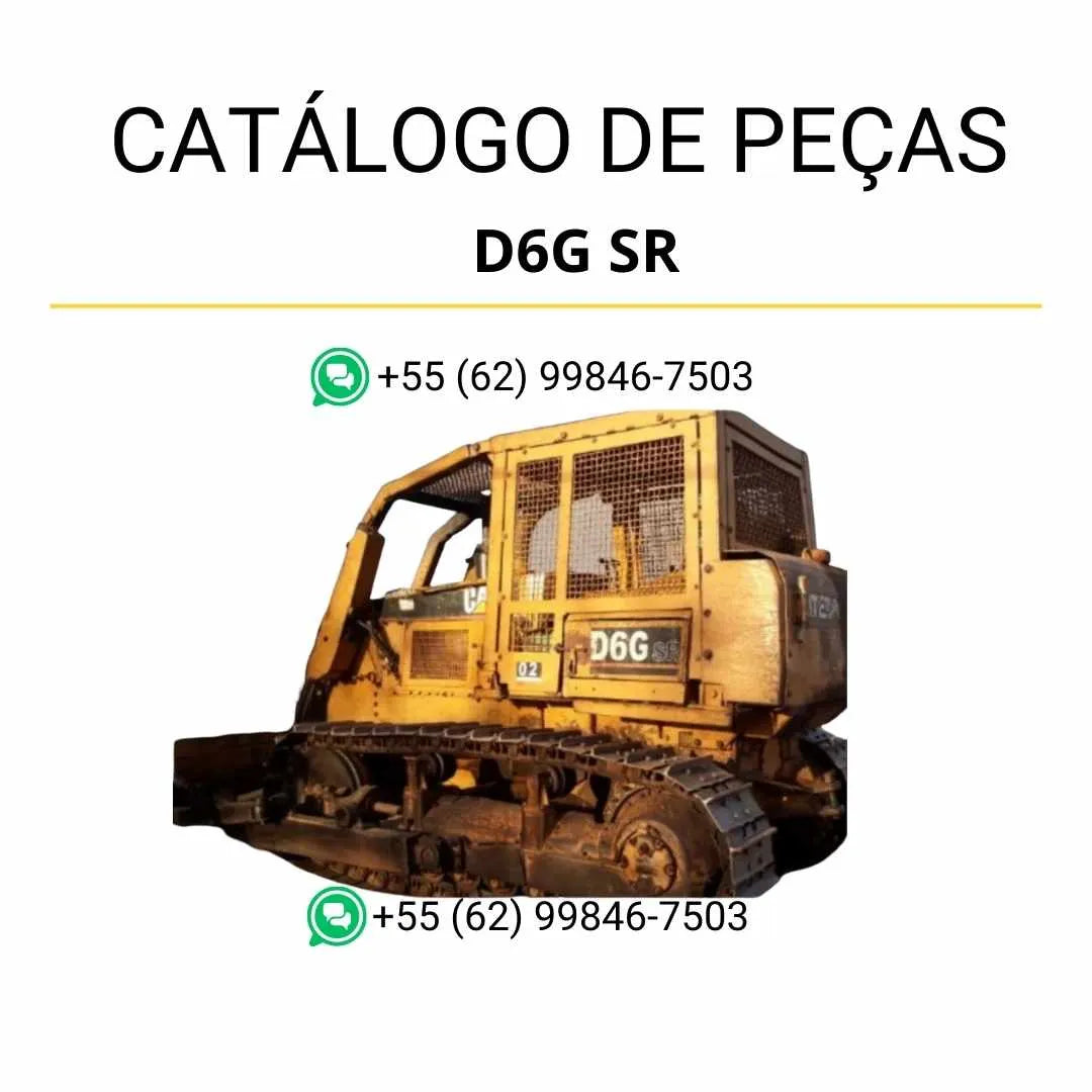 Catálogo de peças Caterpillar D6G SR em PDF com ilustrações técnicas detalhadas e lista completa de componentes originais do trator de esteira.