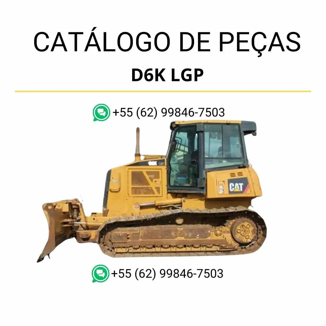 Catálogo de peças Caterpillar D6K LGP em PDF com diagramas técnicos completos e identificação precisa dos componentes originais do trator de esteira.