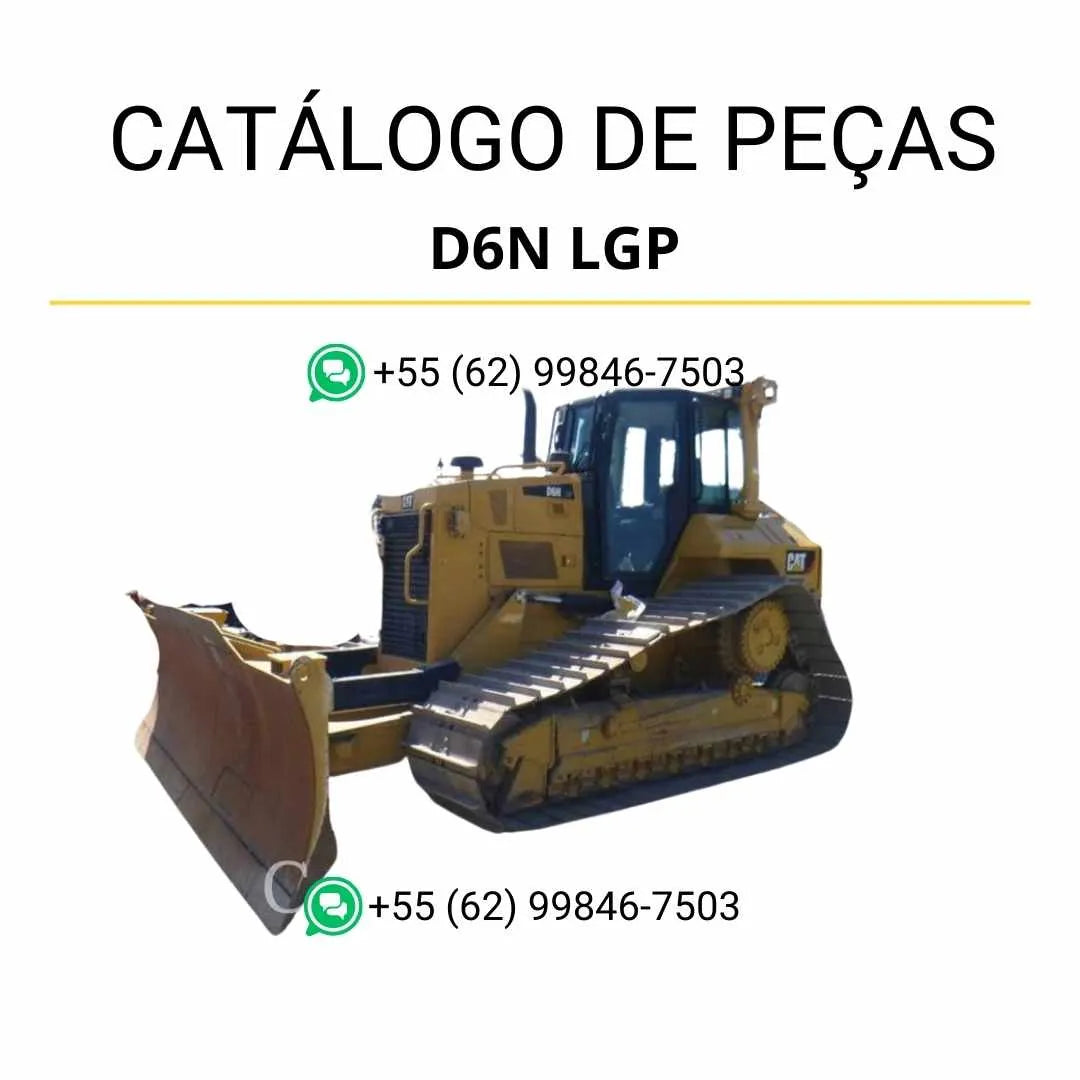Catálogo de peças Caterpillar D6N LGP em PDF com ilustrações técnicas detalhadas e lista completa de componentes originais do trator de esteira.
