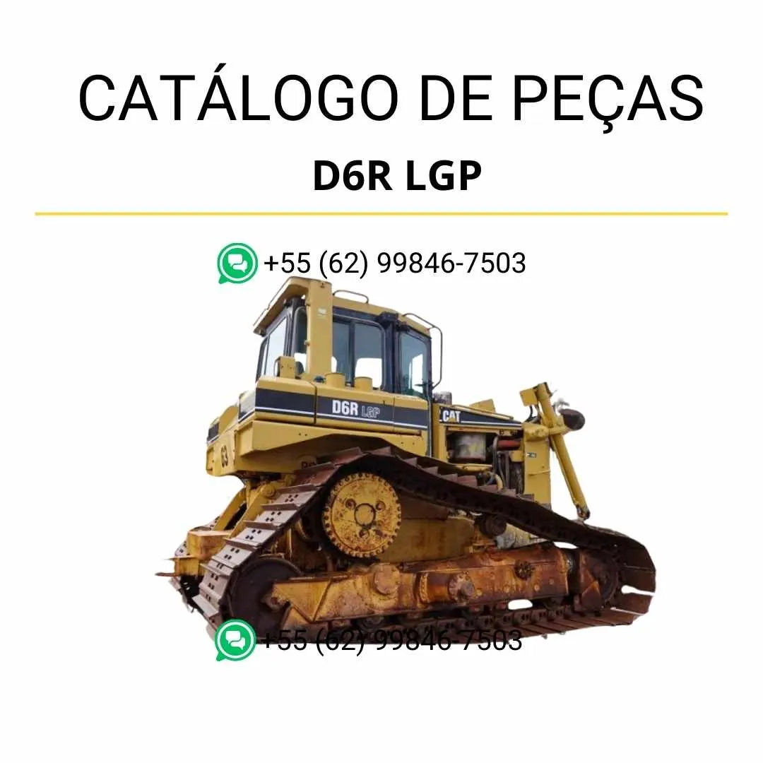Catálogo de peças Caterpillar D6R LGP em PDF com diagramas ilustrados e lista completa de componentes originais do trator de esteira.