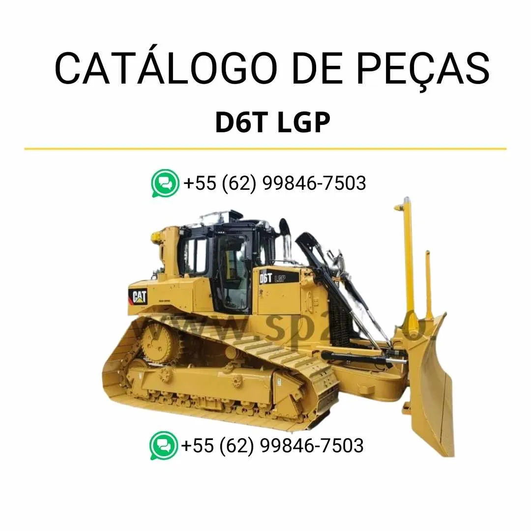 Catálogo de peças Caterpillar D6T LGP PAT em PDF com ilustrações detalhadas e lista completa de componentes originais do trator de esteira.