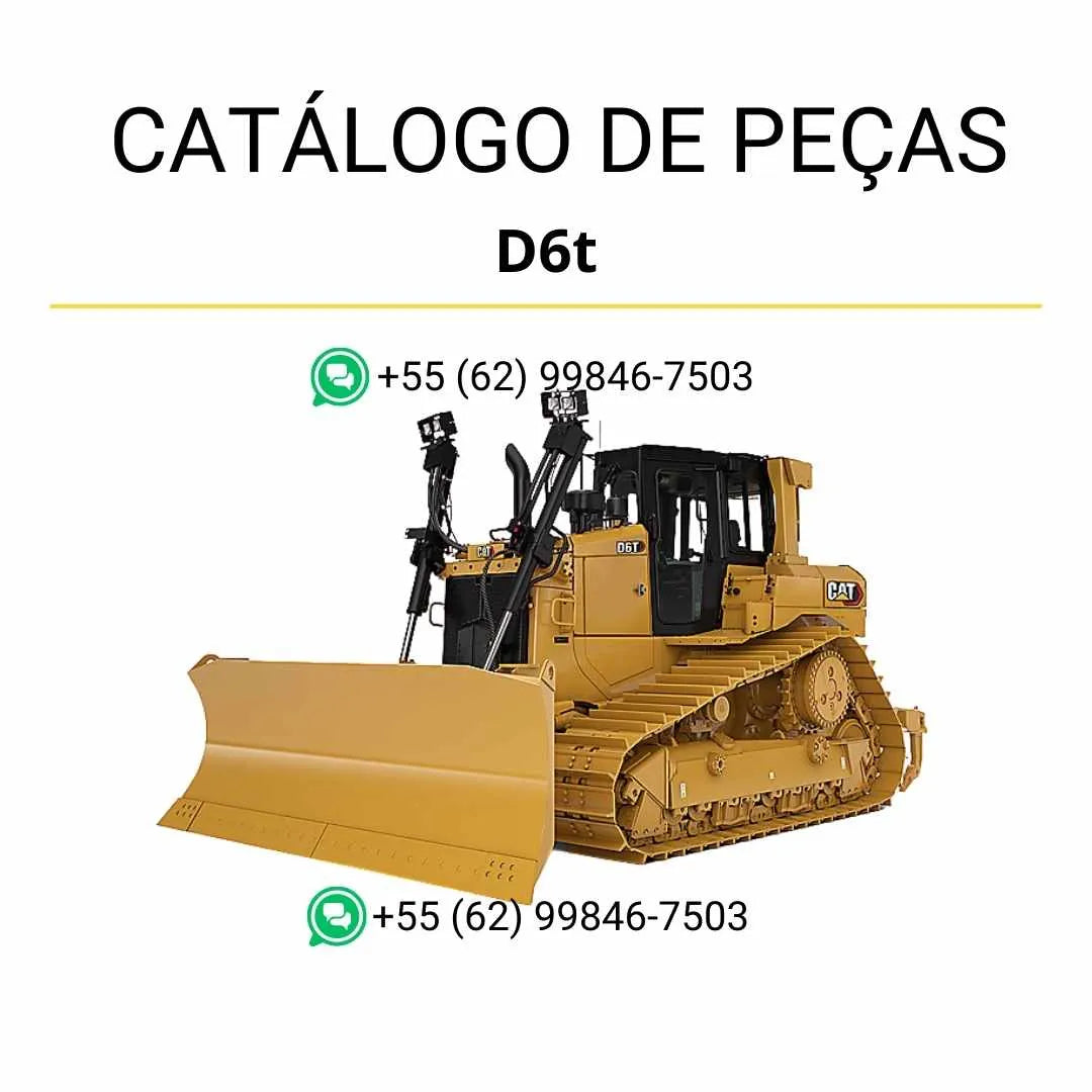 Catálogo de peças Caterpillar D6T em PDF com ilustrações técnicas detalhadas e lista completa de componentes originais do trator.