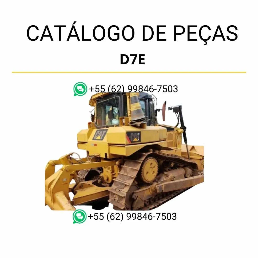 Catálogo de peças Caterpillar D7E em PDF com diagramas técnicos detalhados e lista completa de componentes originais para manutenção do trator.
