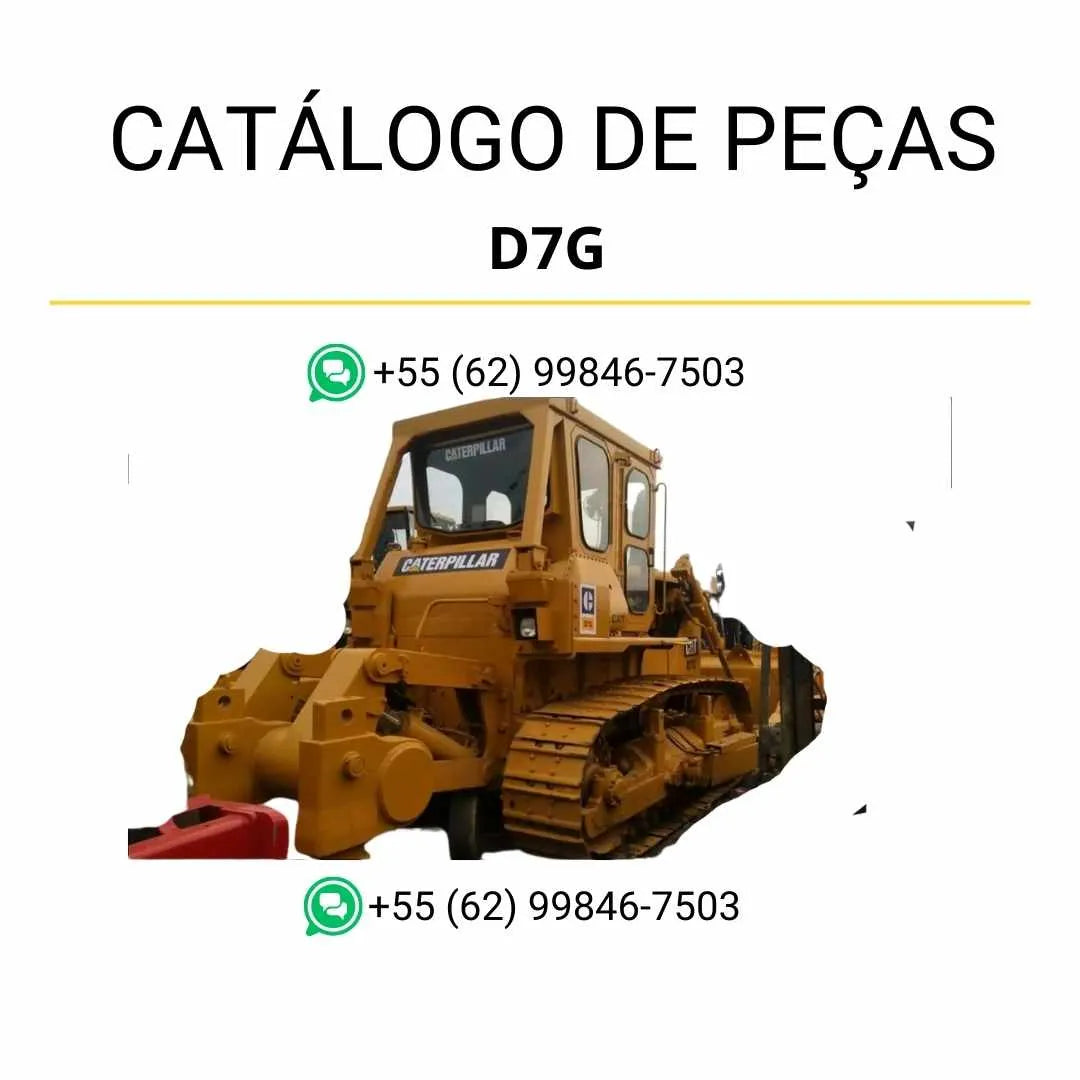 Catálogo de peças Caterpillar D7G em PDF com diagramas técnicos detalhados e lista completa de componentes originais do trator.