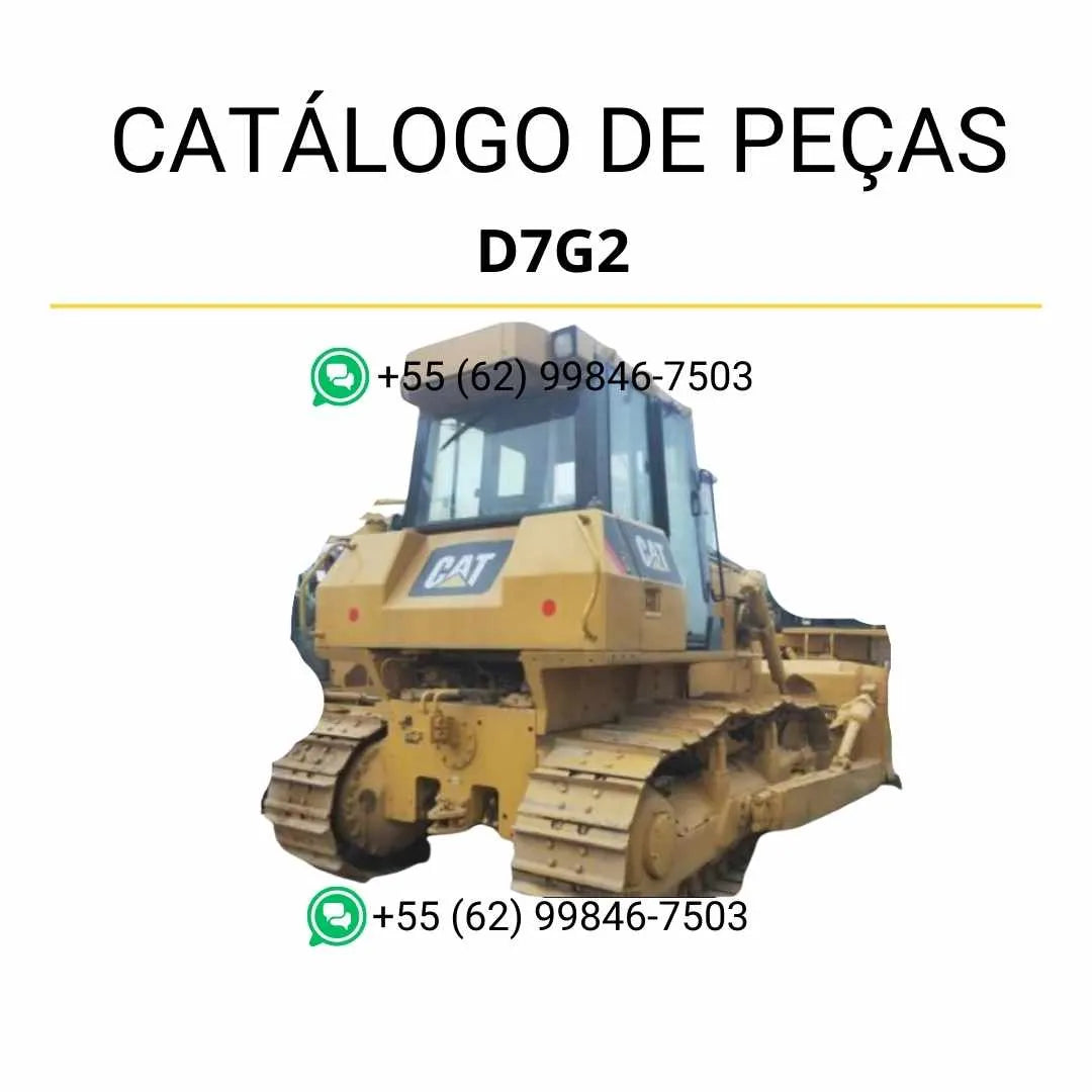 Catálogo de peças Caterpillar D7G2 em PDF com ilustrações técnicas completas e lista detalhada de componentes originais do trator.