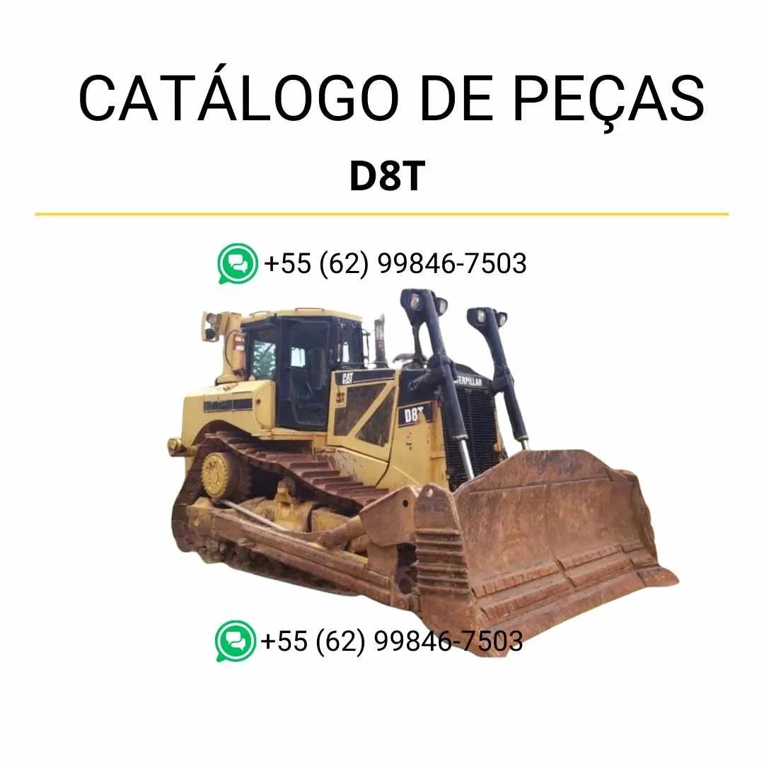 Catálogo de peças Caterpillar D8T em PDF com diagramas detalhados e lista completa de componentes originais para manutenção do trator.