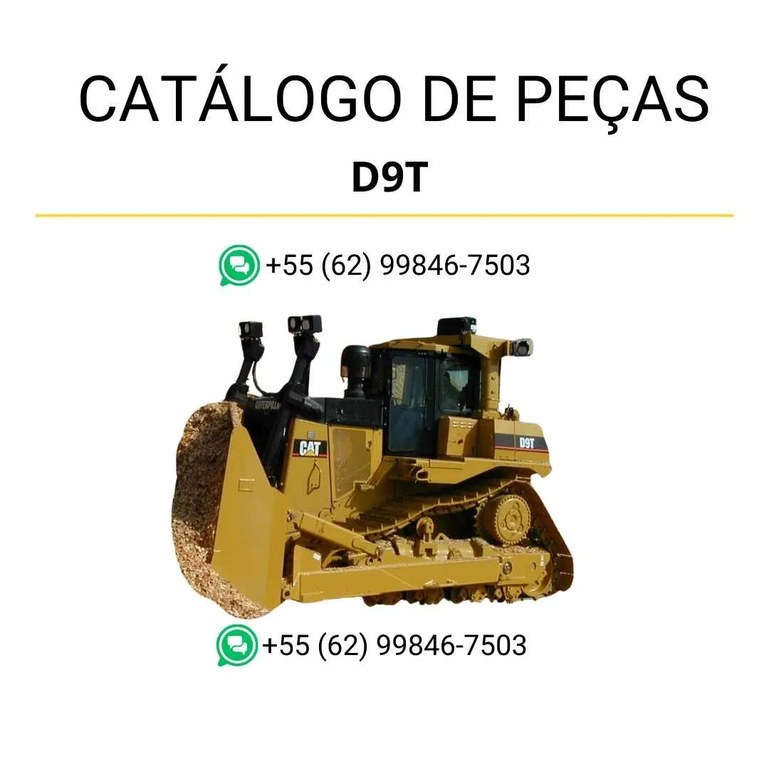 Catálogo de peças Caterpillar D9T em PDF com ilustrações técnicas detalhadas e referências completas de componentes originais.