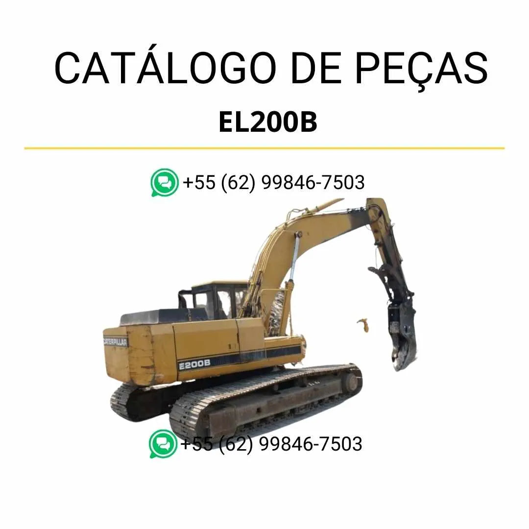 Catálogo de peças Caterpillar EL200B Escavadeira em PDF com ilustrações técnicas detalhadas e relação completa de componentes originais.
