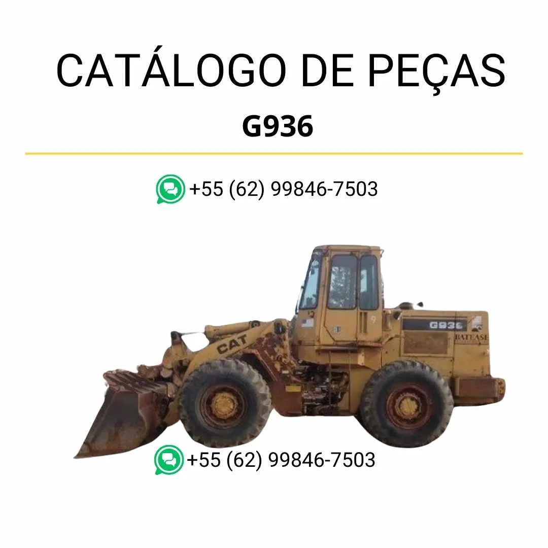Catálogo de peças Caterpillar G936 em PDF com diagramas técnicos e lista completa de componentes originais da carregadeira de rodas.