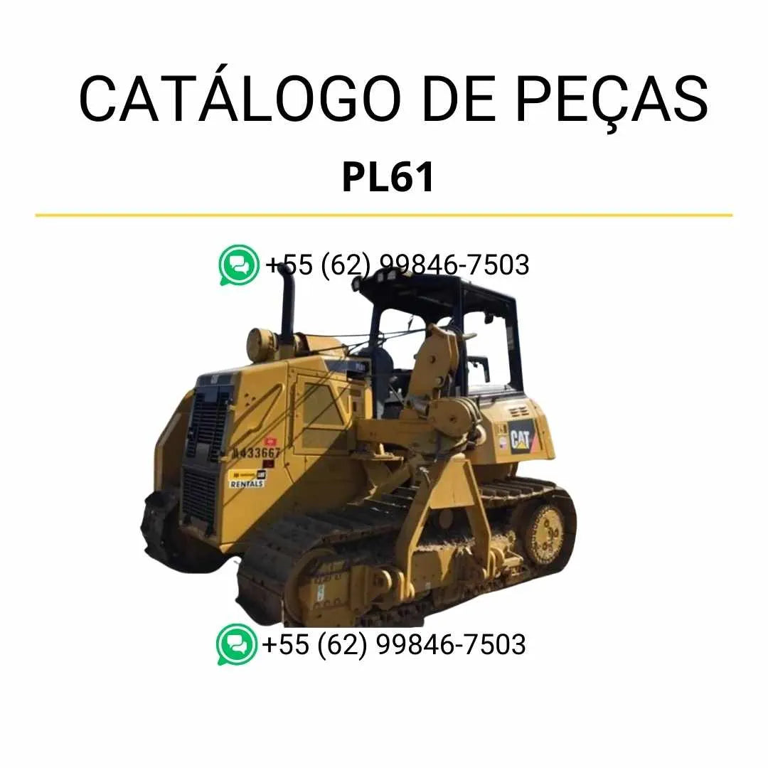 Catálogo de peças Caterpillar PL61 em PDF com diagramas ilustrados e lista detalhada de componentes originais do assentador de tubos.