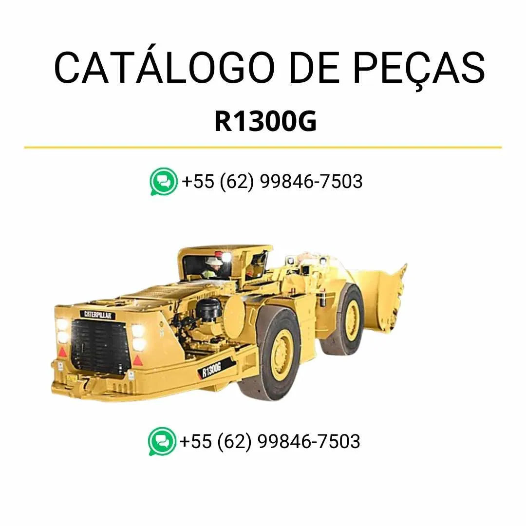 Catálogo de peças Caterpillar R1300G II carregadeiras subterrâneas em PDF com ilustrações técnicas detalhadas e lista completa de componentes originais.