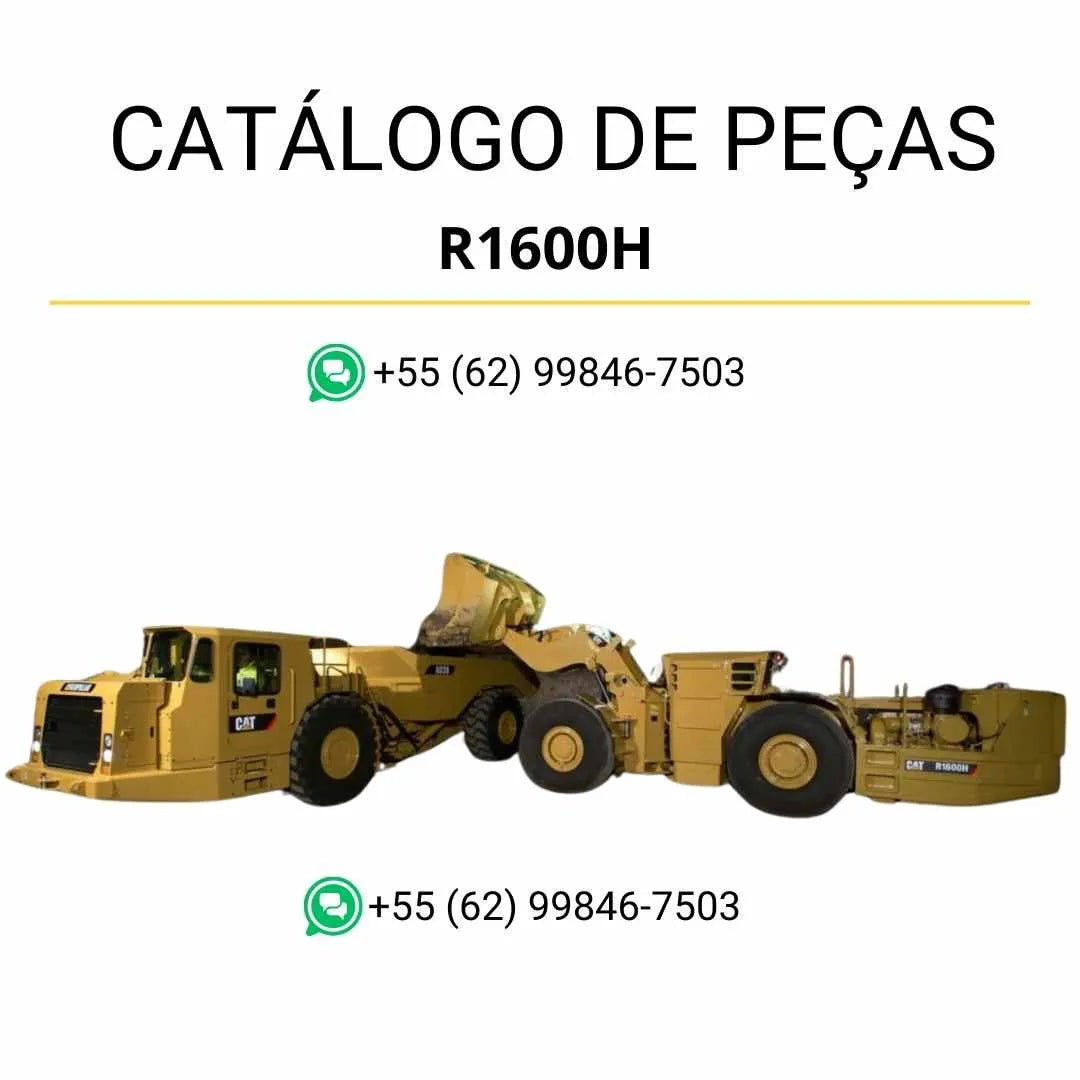 Catálogo de peças Caterpillar R1600H carregadeira subterrânea em PDF com ilustrações técnicas completas e lista detalhada de componentes originais.