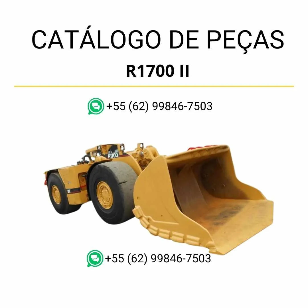 Catálogo de peças Caterpillar R1700 II carregadeira subterrânea em PDF com diagramas detalhados e identificação completa de componentes originais.