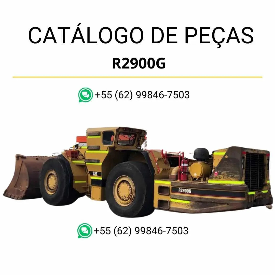Catálogo de peças Caterpillar R2900G carregadeira subterrânea em PDF com ilustrações técnicas detalhadas e lista completa de componentes originais.