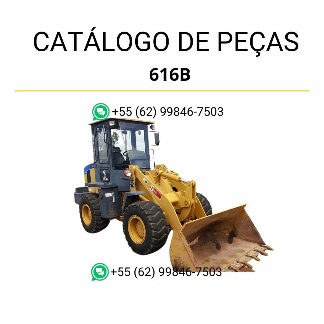 Catálogo de peças da carregadeira de rodas Caterpillar SEM 616B em PDF, com ilustrações técnicas e identificação precisa de cada componente original.