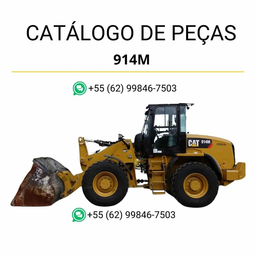 Catálogo de peças Caterpillar 916 em PDF com diagramas técnicos e lista detalhada de componentes originais da pá carregadeira de rodas.