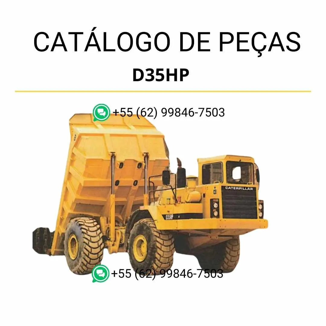 Catálogo de peças Caterpillar D40D em PDF com ilustrações técnicas e relação detalhada dos componentes originais do caminhão articulado.