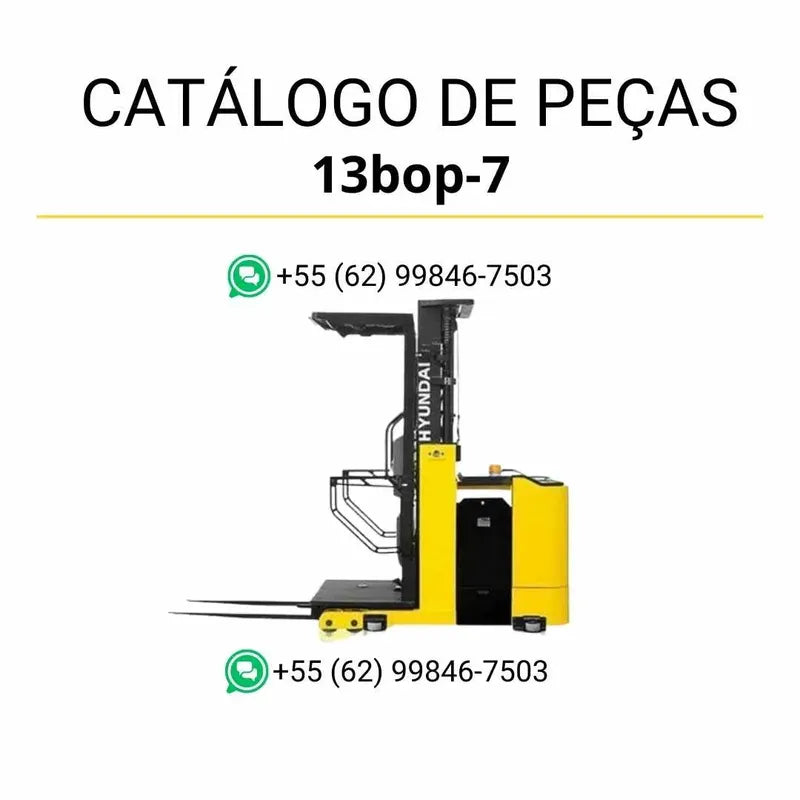 Catálogo de peças Hyundai 10-13BOP-7 em PDF com diagramas ilustrativos e identificação detalhada dos componentes originais da empilhadeira.