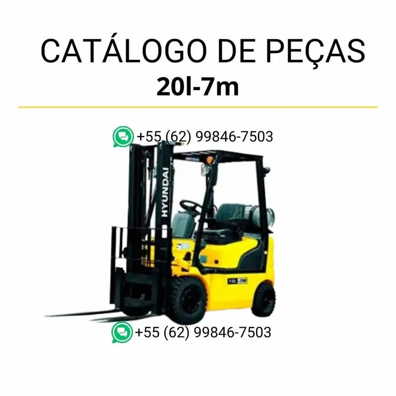 Catálogo de peças das empilhadeiras Hyundai 15L-7M, 18L-7M e 20L-7M em inglês (PDF) com diagramas detalhados e identificação completa dos componentes.