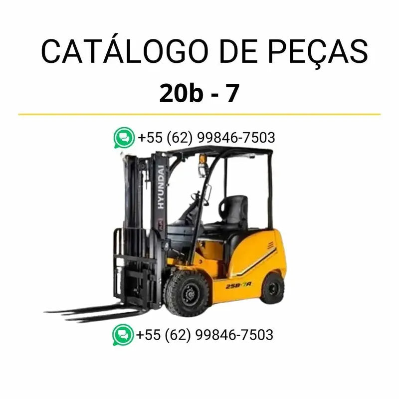 Catálogo de peças Hyundai 16B, 18B e 20B-7 em PDF, com ilustrações técnicas detalhadas e lista completa de componentes originais.